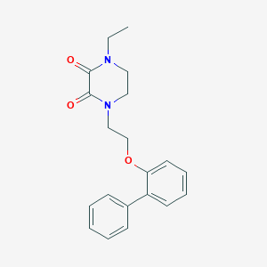 molecular formula C20H22N2O3 B4453848 1-[2-(2-biphenylyloxy)ethyl]-4-ethyl-2,3-piperazinedione 