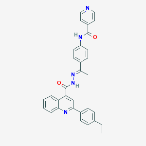N-[4-(N-{[2-(4-ethylphenyl)-4-quinolinyl]carbonyl}ethanehydrazonoyl)phenyl]isonicotinamide