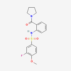 3-fluoro-4-methoxy-N-[2-(1-pyrrolidinylcarbonyl)phenyl]benzenesulfonamide