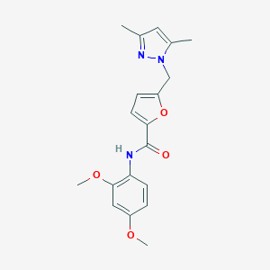 molecular formula C19H21N3O4 B445395 N-(2,4-dimethoxyphenyl)-5-[(3,5-dimethyl-1H-pyrazol-1-yl)methyl]-2-furamide 