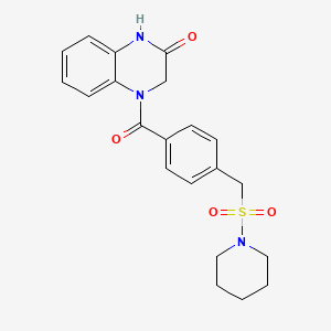 4-{4-[(1-piperidinylsulfonyl)methyl]benzoyl}-3,4-dihydro-2(1H)-quinoxalinone