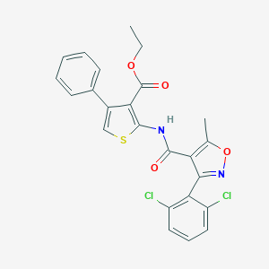 Ethyl 2-({[3-(2,6-dichlorophenyl)-5-methyl-4-isoxazolyl]carbonyl}amino)-4-phenyl-3-thiophenecarboxylate