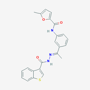molecular formula C23H19N3O3S B445402 N-{3-[N-(1-benzothien-3-ylcarbonyl)ethanehydrazonoyl]phenyl}-5-methyl-2-furamide 