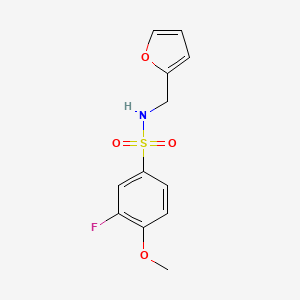 molecular formula C12H12FNO4S B4454032 3-fluoro-N-(2-furylmethyl)-4-methoxybenzenesulfonamide 