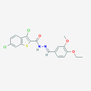 molecular formula C19H16Cl2N2O3S B445404 3,6-dichloro-N'-(4-ethoxy-3-methoxybenzylidene)-1-benzothiophene-2-carbohydrazide 