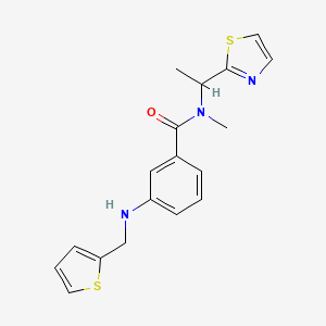 molecular formula C18H19N3OS2 B4454062 N-methyl-N-[1-(1,3-thiazol-2-yl)ethyl]-3-[(2-thienylmethyl)amino]benzamide 