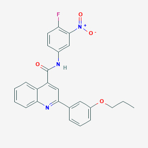 molecular formula C25H20FN3O4 B445408 N-(4-fluoro-3-nitrophenyl)-2-(3-propoxyphenyl)quinoline-4-carboxamide 