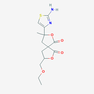 molecular formula C14H18N2O5S B4454149 3-(2-amino-1,3-thiazol-4-yl)-8-(ethoxymethyl)-3-methyl-2,7-dioxaspiro[4.4]nonane-1,6-dione 