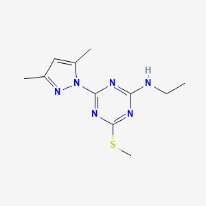 4-(3,5-dimethyl-1H-pyrazol-1-yl)-N-ethyl-6-(methylthio)-1,3,5-triazin-2-amine