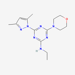 4-(3,5-dimethyl-1H-pyrazol-1-yl)-N-ethyl-6-(4-morpholinyl)-1,3,5-triazin-2-amine