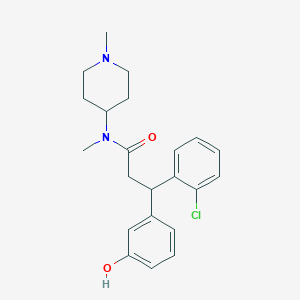 3-(2-chlorophenyl)-3-(3-hydroxyphenyl)-N-methyl-N-(1-methyl-4-piperidinyl)propanamide