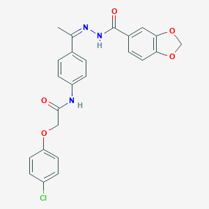 N-{4-[N-(1,3-benzodioxol-5-ylcarbonyl)ethanehydrazonoyl]phenyl}-2-(4-chlorophenoxy)acetamide
