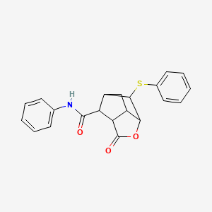 molecular formula C21H19NO3S B4454250 5-oxo-N-phenyl-2-(phenylthio)-4-oxatricyclo[4.2.1.0~3,7~]nonane-9-carboxamide 