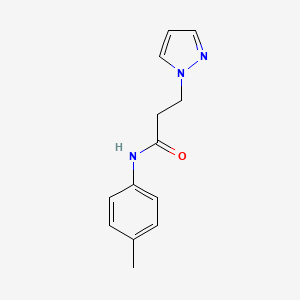 molecular formula C13H15N3O B4454289 N-(4-methylphenyl)-3-(1H-pyrazol-1-yl)propanamide 