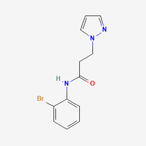 molecular formula C12H12BrN3O B4454291 N-(2-bromophenyl)-3-(1H-pyrazol-1-yl)propanamide 