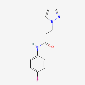 molecular formula C12H12FN3O B4454298 N-(4-fluorophenyl)-3-(1H-pyrazol-1-yl)propanamide 