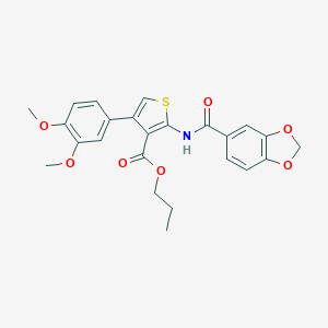 Propyl 2-[(1,3-benzodioxol-5-ylcarbonyl)amino]-4-(3,4-dimethoxyphenyl)thiophene-3-carboxylate