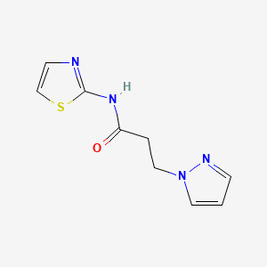 molecular formula C9H10N4OS B4454313 3-(1H-pyrazol-1-yl)-N-1,3-thiazol-2-ylpropanamide 