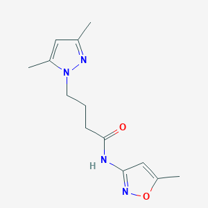 molecular formula C13H18N4O2 B4454323 4-(3,5-dimethyl-1H-pyrazol-1-yl)-N-(5-methyl-3-isoxazolyl)butanamide 