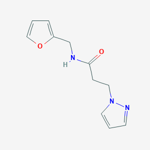 molecular formula C11H13N3O2 B4454333 N-(2-furylmethyl)-3-(1H-pyrazol-1-yl)propanamide 