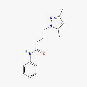 molecular formula C15H19N3O B4454352 4-(3,5-dimethyl-1H-pyrazol-1-yl)-N-phenylbutanamide 