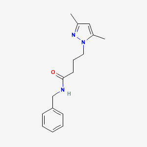 molecular formula C16H21N3O B4454359 N-benzyl-4-(3,5-dimethyl-1H-pyrazol-1-yl)butanamide 