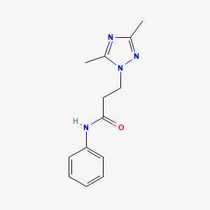 molecular formula C13H16N4O B4454377 3-(3,5-dimethyl-1H-1,2,4-triazol-1-yl)-N-phenylpropanamide 