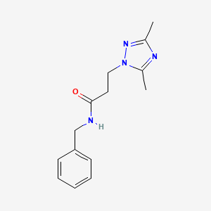 molecular formula C14H18N4O B4454385 N-benzyl-3-(3,5-dimethyl-1H-1,2,4-triazol-1-yl)propanamide 