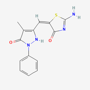 molecular formula C14H12N4O2S B4454475 5-[(5-hydroxy-4-methyl-1-phenyl-1H-pyrazol-3-yl)methylene]-2-imino-1,3-thiazolidin-4-one 