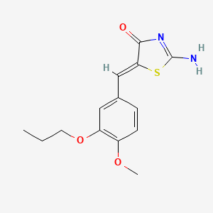 molecular formula C14H16N2O3S B4454486 2-imino-5-(4-methoxy-3-propoxybenzylidene)-1,3-thiazolidin-4-one 