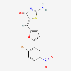 (5Z)-2-amino-5-[[5-(2-bromo-5-nitrophenyl)furan-2-yl]methylidene]-1,3-thiazol-4-one