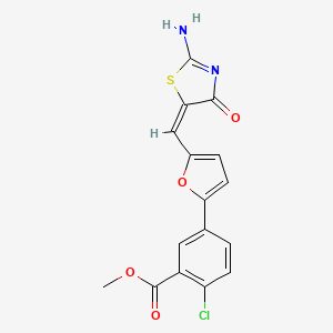 methyl 5-[5-[(E)-(2-amino-4-oxo-1,3-thiazol-5-ylidene)methyl]furan-2-yl]-2-chlorobenzoate