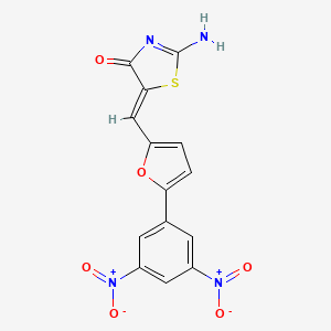 5-{[5-(3,5-dinitrophenyl)-2-furyl]methylene}-2-imino-1,3-thiazolidin-4-one