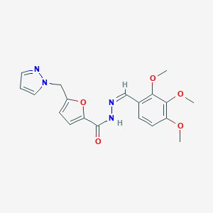 molecular formula C19H20N4O5 B445450 5-(1H-pyrazol-1-ylmethyl)-N'-(2,3,4-trimethoxybenzylidene)-2-furohydrazide 