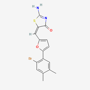 5-{[5-(2-bromo-4,5-dimethylphenyl)-2-furyl]methylene}-2-imino-1,3-thiazolidin-4-one