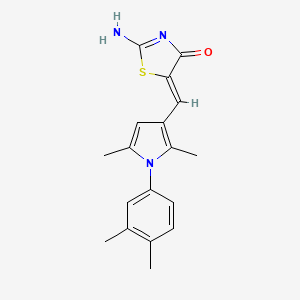 5-{[1-(3,4-dimethylphenyl)-2,5-dimethyl-1H-pyrrol-3-yl]methylene}-2-imino-1,3-thiazolidin-4-one