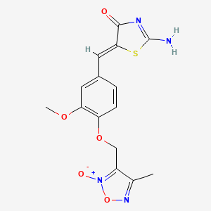 molecular formula C15H14N4O5S B4454539 2-imino-5-{3-methoxy-4-[(4-methyl-2-oxido-1,2,5-oxadiazol-3-yl)methoxy]benzylidene}-1,3-thiazolidin-4-one 