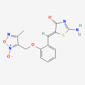 2-imino-5-{2-[(4-methyl-2-oxido-1,2,5-oxadiazol-3-yl)methoxy]benzylidene}-1,3-thiazolidin-4-one