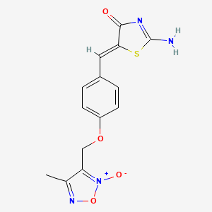 2-imino-5-{4-[(4-methyl-2-oxido-1,2,5-oxadiazol-3-yl)methoxy]benzylidene}-1,3-thiazolidin-4-one