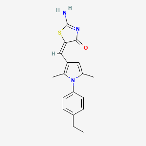 molecular formula C18H19N3OS B4454550 5-{[1-(4-ethylphenyl)-2,5-dimethyl-1H-pyrrol-3-yl]methylene}-2-imino-1,3-thiazolidin-4-one 