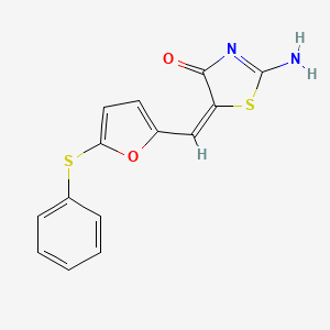 2-imino-5-{[5-(phenylthio)-2-furyl]methylene}-1,3-thiazolidin-4-one