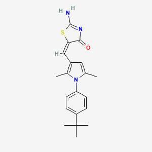 molecular formula C20H23N3OS B4454561 5-{[1-(4-tert-butylphenyl)-2,5-dimethyl-1H-pyrrol-3-yl]methylene}-2-imino-1,3-thiazolidin-4-one 