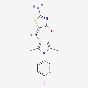 molecular formula C16H14IN3OS B4454563 (5E)-2-amino-5-[[1-(4-iodophenyl)-2,5-dimethylpyrrol-3-yl]methylidene]-1,3-thiazol-4-one 