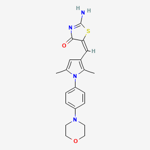 (5E)-2-amino-5-[[2,5-dimethyl-1-(4-morpholin-4-ylphenyl)pyrrol-3-yl]methylidene]-1,3-thiazol-4-one