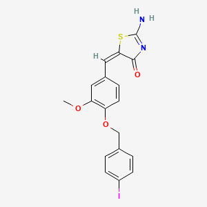 molecular formula C18H15IN2O3S B4454596 2-imino-5-{4-[(4-iodobenzyl)oxy]-3-methoxybenzylidene}-1,3-thiazolidin-4-one 