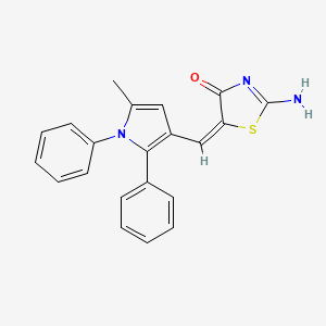 2-imino-5-[(5-methyl-1,2-diphenyl-1H-pyrrol-3-yl)methylene]-1,3-thiazolidin-4-one