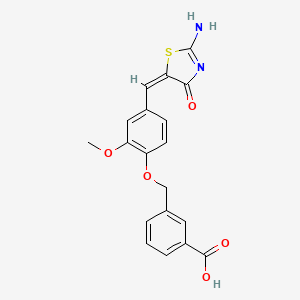 molecular formula C19H16N2O5S B4454611 3-({4-[(2-imino-4-oxo-1,3-thiazolidin-5-ylidene)methyl]-2-methoxyphenoxy}methyl)benzoic acid 