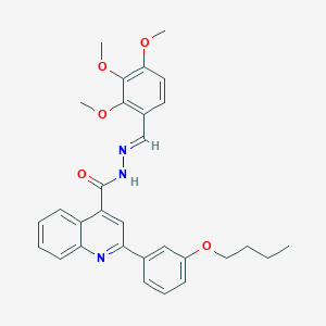 molecular formula C30H31N3O5 B445464 2-(3-butoxyphenyl)-N'-(2,3,4-trimethoxybenzylidene)-4-quinolinecarbohydrazide 