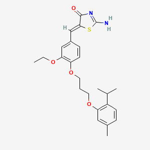 molecular formula C25H30N2O4S B4454649 5-{3-ethoxy-4-[3-(2-isopropyl-5-methylphenoxy)propoxy]benzylidene}-2-imino-1,3-thiazolidin-4-one 