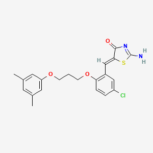 molecular formula C21H21ClN2O3S B4454682 5-{5-chloro-2-[3-(3,5-dimethylphenoxy)propoxy]benzylidene}-2-imino-1,3-thiazolidin-4-one 